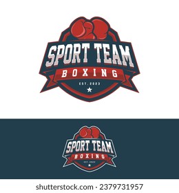 Ilustración vectorial del logotipo de boxeo, plantilla de diseño, colección de emblemas