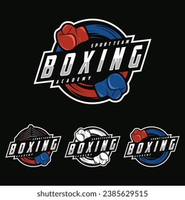 Boxing logo vector illustration, design template, emblem set collection