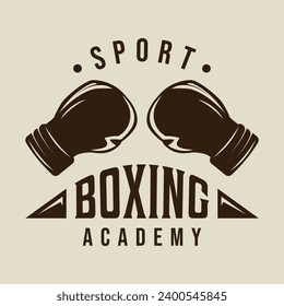 boxing logo vintage vector illustration template icon graphic design. fight sport sign or symbol for academy or club for competition or shirt print with retro typography concept