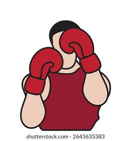 boxing, male boxer on white background. symbol boxer for web, ads, banner and etc. vector illustration EPS 10.