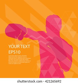 Boxing man background modern design