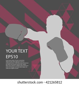 Boxing man background modern design