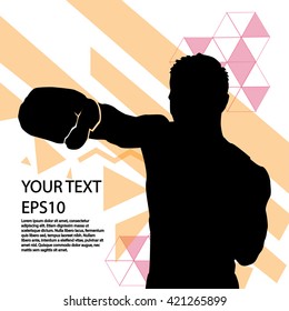 Boxing man background modern design