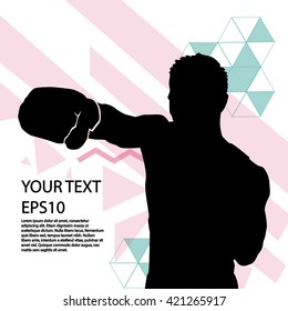 Boxing man background modern design