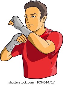 Boxing man cartoon