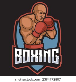 ilustración del logo de la mascota de caza de boxeo