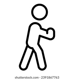 Boxing man icon outline vector. Self defense. Martial attack