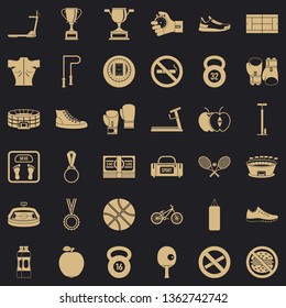 Boxing man icons set. Simple style of 36 boxing man vector icons for web for any design
