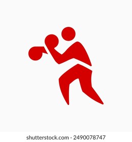 boxing man logo vector icon illustration