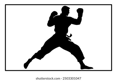 Boxing Man silhouette , kickbox silhouette, boxing gloves silhouette