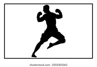 Boxing Man silhouette , kickbox silhouette, boxing gloves silhouette
