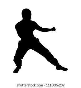 Boxing man silhouette vector