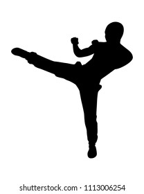 Boxing man silhouette vector