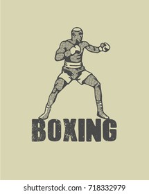 Boxing man. Vector illustration