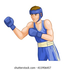 Boxing man, vector image, eps10 