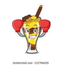 Boxing mangonada fruit character cartoon