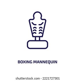 boxing mannequin icon from gym and fitness collection. Thin linear boxing mannequin, mannequin, basket outline icon isolated on white background. Line vector boxing mannequin sign, symbol for web and 