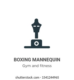 Boxing mannequin vector icon on white background. Flat vector boxing mannequin icon symbol sign from modern gym and fitness collection for mobile concept and web apps design.