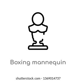 boxing mannequin vector line icon. Simple element illustration. boxing mannequin outline icon from gym and fitness concept. Can be used for web and mobile