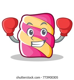 Boxing marshmallow character cartoon style