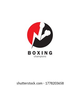 Boxing and martial arts logo badges and labels in vintage style. Vector illustration