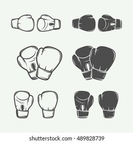 Boxing and martial arts logo badges and labels in vintage style. Vector illustration

