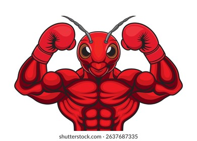 boxing mascot ant vector illustration design