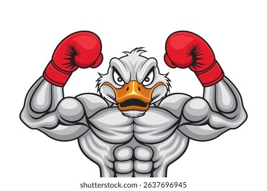 boxing mascot duck vector illustration design