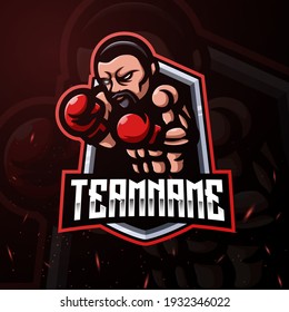 Boxing mascot esport logo design