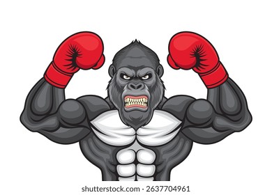 boxing mascot gorilla vector illustration design