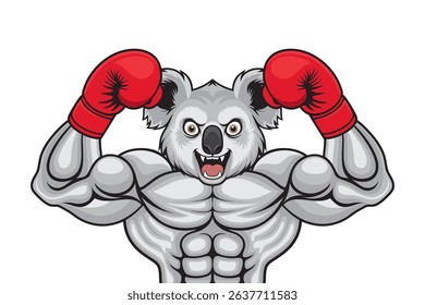 boxing mascot koala vector illustration design