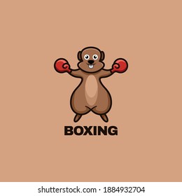 Boxing mascot logo design vector illustration