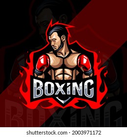 Diseño del logotipo de mascota de boxeo