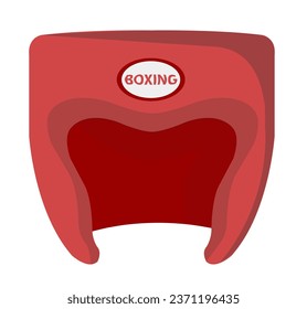 Equipo de choque de boxeo, gorra aislada o paños de cabeza con elementos protectores. Luchar o luchar contra eso por la seguridad de los oponentes. Material de goma suave para personas en anillo. Vector en ilustración de estilo plano