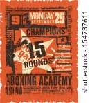  Boxing match vintage poster - Grunge vector artwork for boy sport wear in custom colors 