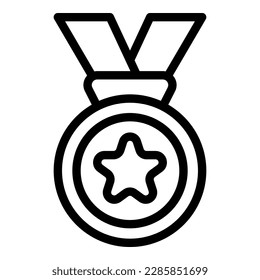 Boxing medal icon outline vector. Boxer club. Sport arena