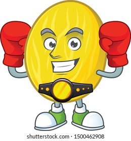 Boxing melon cartoon character for dessert mascot