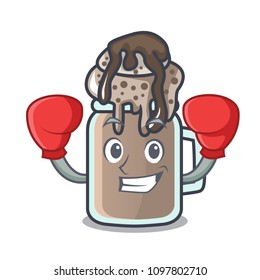 Boxing milkshake character cartoon style