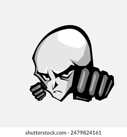 Boxing minimalist logo. Simple vector design. Isolated with soft background.