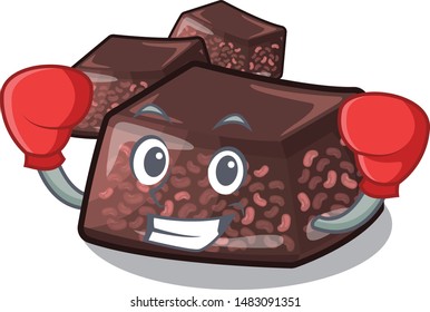 Boxing mizuyoukan served in a mascot plate