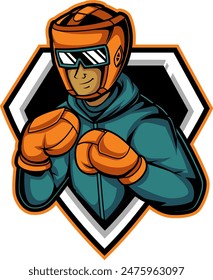 boxing mma cool mascot logo