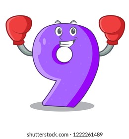 Boxing mock interior font number on cartoon
