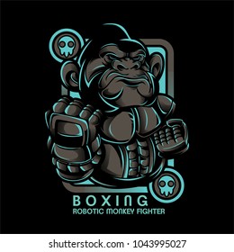 Boxing Monkey Illustration