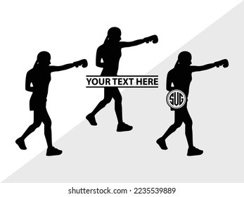 Boxing Monogram Vector Illustration Silhouette