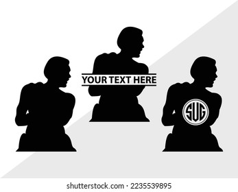 Boxing Monogram Vector Illustration Silhouette