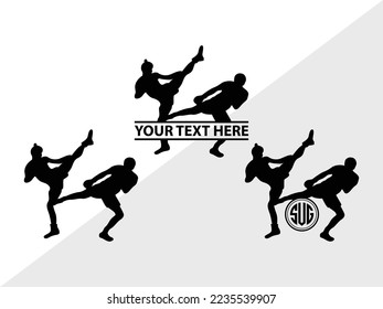 Boxing Monogram Vector Illustration Silhouette