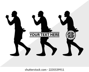 Boxing Monogram Vector Illustration Silhouette