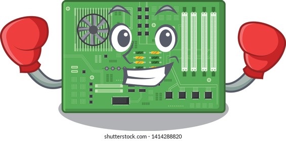 Boxing motherboard isolated with in the characater