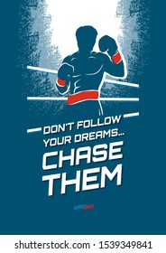 Boxing Motivation Banner Concept. Sport Design Element.