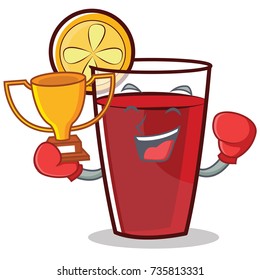 Boxing mulled wine character cartoon